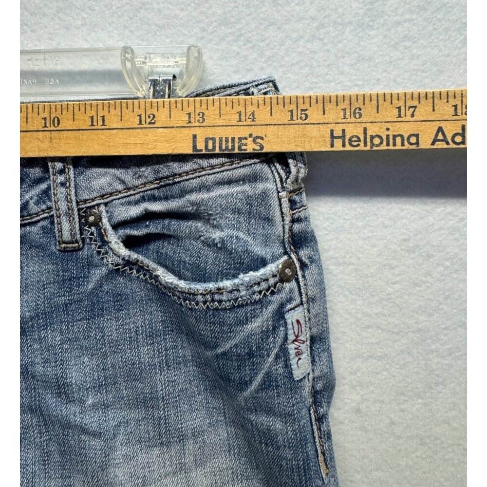 Silver Jeans Co. Womens Distressed Straight-Leg Denim Jeans Size 28/33 - Picture 8 of 14